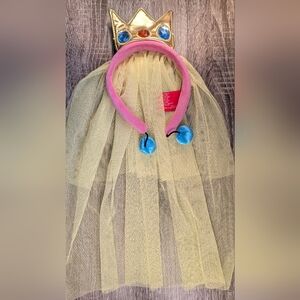 Nintendo Princess Peach Headband with Blue and Yellow Tulle